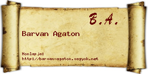 Barvan Agaton névjegykártya